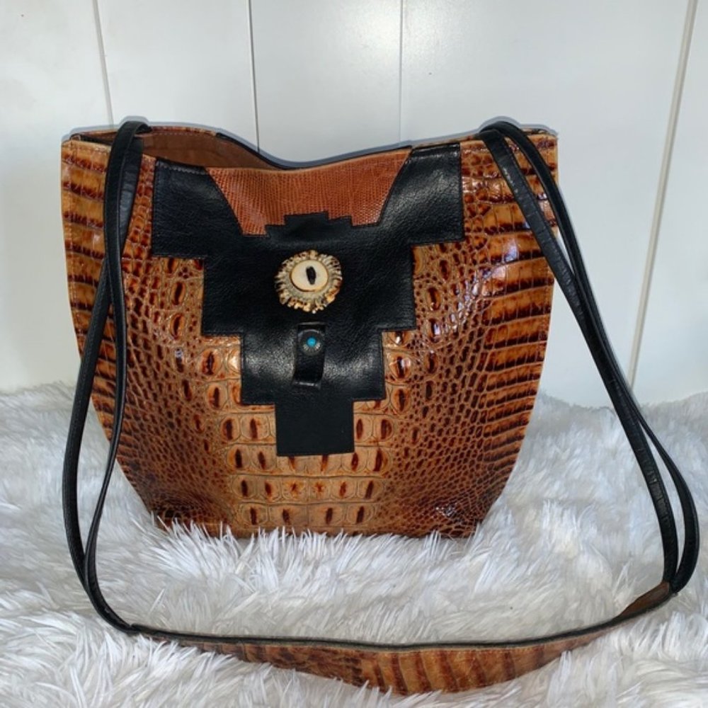 Gorgeous Conrad Leather & Croc Bag